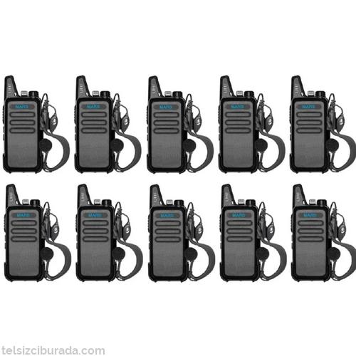 10'lu Type-c Şarjlı PMR 446 TÜRKÇE KONUŞAN El Telsizi Mars Kulaklık Hediyeli Set