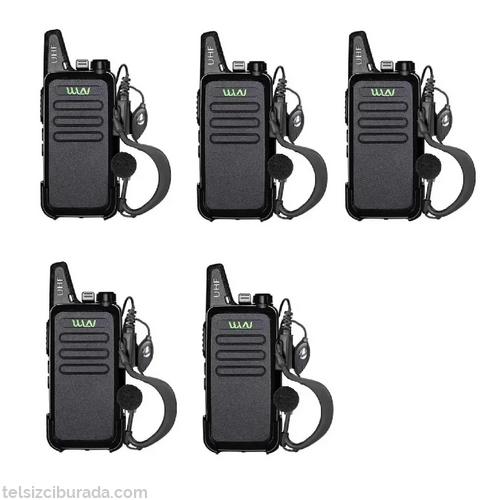 5 Telsiz+5 Kulaklık Pmr 446 Türkçe Konuşan El Telsizi Wln KD-C1T
