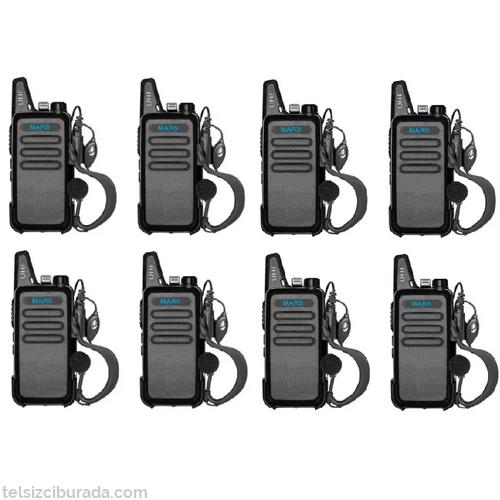 8'li Type-c Şarjlı PMR 446 TÜRKÇE KONUŞAN El Telsizi Mars Kulaklık Hediyeli Set