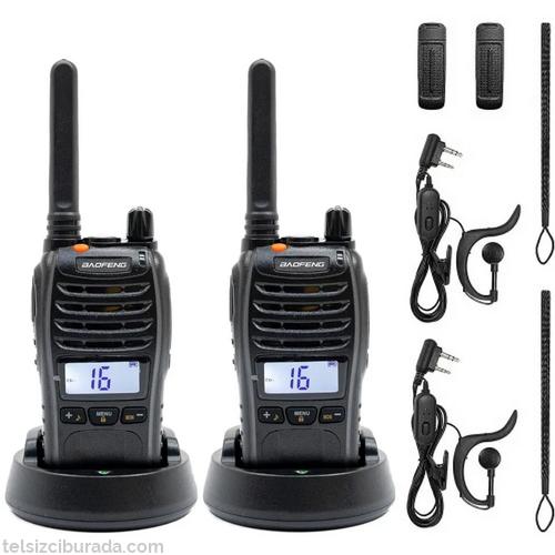 Baofeng E88 Ekranlı Pmr El Telsizi, Kulaklık Dahil 2li Full Set.
